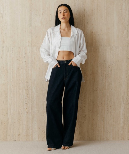 CREDONA(クレドナ)の「LACE PATCHWORK SHIRTS/レースパッチワークシャツ(シャツ/ブラウス・レディース・ホワイト/ブラック・FREE)」の14枚目の写真