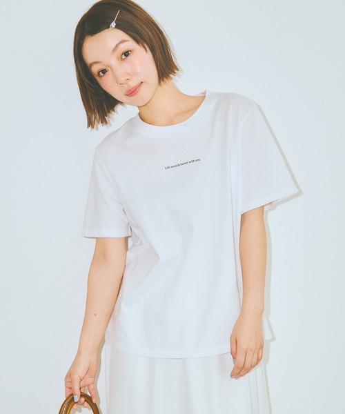 COLORME(カラーミー)の「【AKB48 伊藤百花 着用】ロゴプリントTシャツ(Tシャツ/カットソー・レディース・ホワイト/ブラック・FREE)」の1枚目の写真