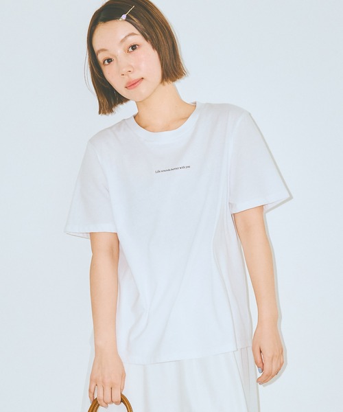 COLORME(カラーミー)の「【AKB48 伊藤百花 着用】ロゴプリントTシャツ(Tシャツ/カットソー・レディース・ホワイト/ブラック・FREE)」の3枚目の写真