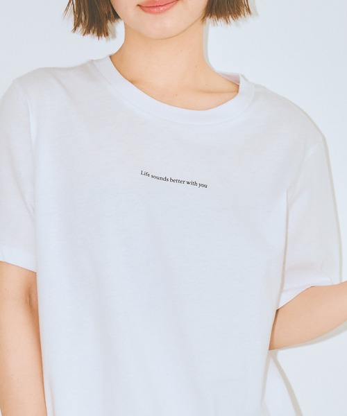 COLORME(カラーミー)の「【AKB48 伊藤百花 着用】ロゴプリントTシャツ(Tシャツ/カットソー・レディース・ホワイト/ブラック・FREE)」の4枚目の写真