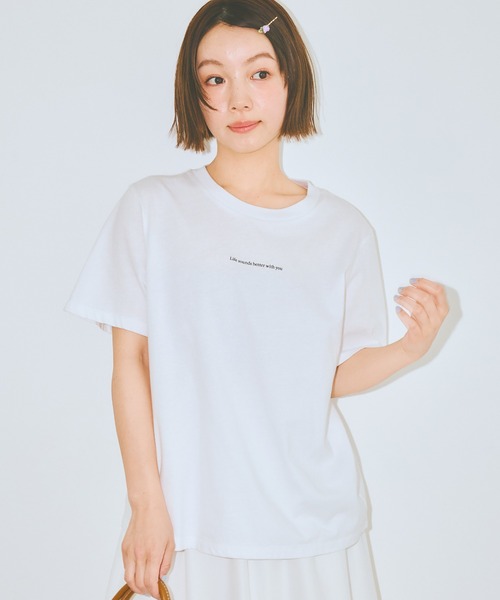 COLORME(カラーミー)の「【AKB48 伊藤百花 着用】ロゴプリントTシャツ(Tシャツ/カットソー・レディース・ホワイト/ブラック・FREE)」の5枚目の写真