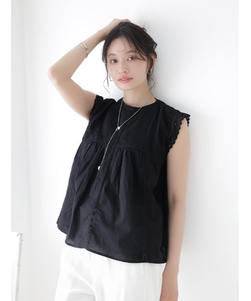fifth(フィフス)の「レースピンタックブラウス(シャツ/ブラウス・レディース・ネイビー/ホワイト/ブラック・M)」の21枚目の写真