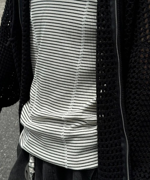 Chikashitsu +(チカシツプラス)の「【Chikashitsu +】border stitch rib sleeveless (3color) / 【チカシツプラス】ボーダーステッチリブタンクトップ(タンクトップ・メンズ・アイボリー/ブラック/グレー・ONE SIZE)」の16枚目の写真