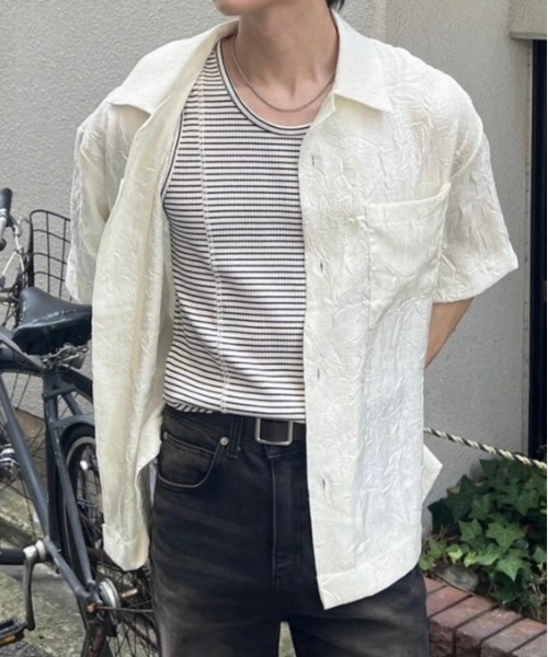 Chikashitsu +(チカシツプラス)の「【Chikashitsu +】border stitch rib sleeveless (3color) / 【チカシツプラス】ボーダーステッチリブタンクトップ(タンクトップ・メンズ・アイボリー/ブラック/グレー・ONE SIZE)」の17枚目の写真