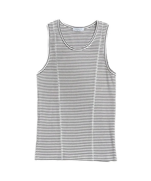 Chikashitsu +(チカシツプラス)の「【Chikashitsu +】border stitch rib sleeveless (3color) / 【チカシツプラス】ボーダーステッチリブタンクトップ(タンクトップ・メンズ・アイボリー/ブラック/グレー・ONE SIZE)」の21枚目の写真