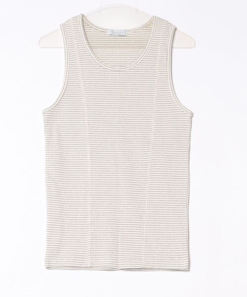 Chikashitsu +(チカシツプラス)の「【Chikashitsu +】border stitch rib sleeveless (3color) / 【チカシツプラス】ボーダーステッチリブタンクトップ(タンクトップ・メンズ・アイボリー/ブラック/グレー・ONE SIZE)」の10枚目の写真