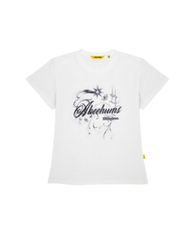 シューティングスター ロゴ スリムフィット 半袖Tシャツ ABH355-111 ホワイト