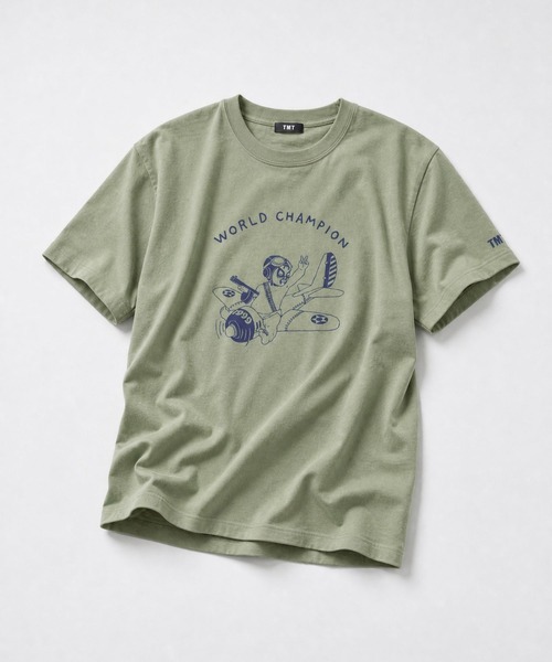 TMT(ティーエムティー)の「DRY COTTON JERSEY S/S TEE (AIRPLANE)(Tシャツ/カットソー・メンズ・カーキ/アイボリー・MEDIUM/X-LARGE/LARGE)」の10枚目の写真