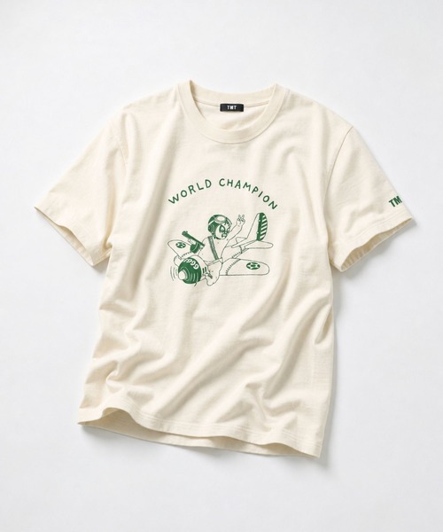 TMT(ティーエムティー)の「DRY COTTON JERSEY S/S TEE (AIRPLANE)(Tシャツ/カットソー・メンズ・カーキ/アイボリー・MEDIUM/X-LARGE/LARGE)」の9枚目の写真