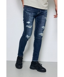 AZUL BY MOUSSY（アズールバイマウジー）の「【ストレッチ】AZUL DENIM リペアスキニー（デニムパンツ）」