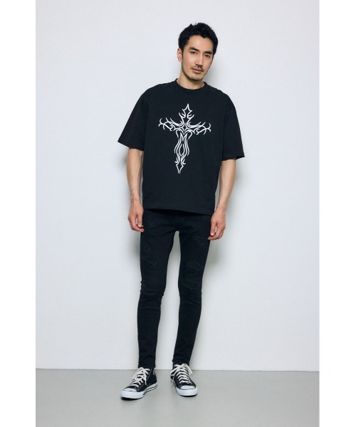 AZUL by moussy(アズールバイマウジー)の「【ストレッチ】AZUL DENIM リペアスキニー(デニムパンツ・メンズ・ブルー/ブラック/ライトブラック/ライトブルー・X-LARGE/X-SMALL/MEDIUM/LARGE/SMALL)」の6枚目の写真