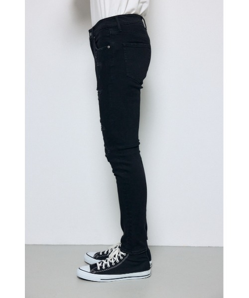 AZUL by moussy(アズールバイマウジー)の「【ストレッチ】AZUL DENIM リペアスキニー(デニムパンツ・メンズ・ブルー/ブラック/ライトブラック/ライトブルー・X-LARGE/X-SMALL/MEDIUM/LARGE/SMALL)」の8枚目の写真