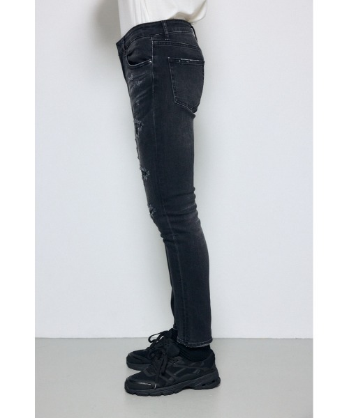AZUL by moussy(アズールバイマウジー)の「【ストレッチ】AZUL DENIM リペアスキニー(デニムパンツ・メンズ・ブルー/ブラック/ライトブラック/ライトブルー・X-LARGE/X-SMALL/MEDIUM/LARGE/SMALL)」の17枚目の写真