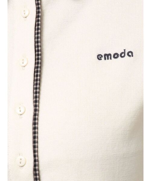 EMODA(エモダ)の「シャツドッキングハーフショルダーカーディガン(カーディガン/ボレロ・レディース・アイボリー/ブラック/ブルー・FREE)」の5枚目の写真