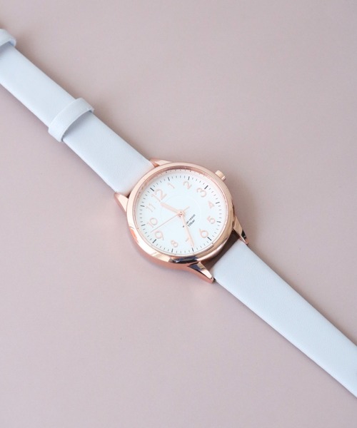 nattito(ナティート)の「〈nattito/ナティート〉Water Proof Watch/防水ウォッチ ジュビア ST257Z(アナログ腕時計・レディース・グレー/グレー×ピンク/ブルー・28)」の2枚目の写真
