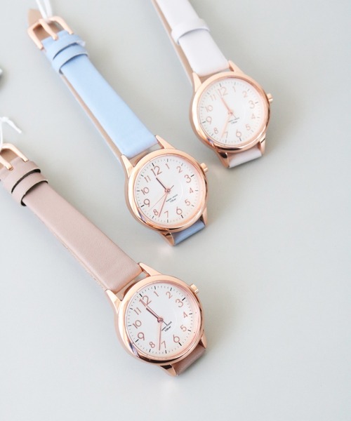 nattito(ナティート)の「〈nattito/ナティート〉Water Proof Watch/防水ウォッチ ジュビア ST257Z(アナログ腕時計・レディース・グレー/グレー×ピンク/ブルー・28)」の4枚目の写真