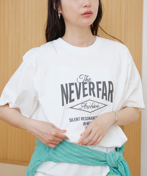 coen(コーエン)の「フラワーワッフル刺繍 ロゴプリントゆるTシャツ(Tシャツ/カットソー・レディース・オフホワイト/モカ/ネイビー・M/L)」の6枚目の写真