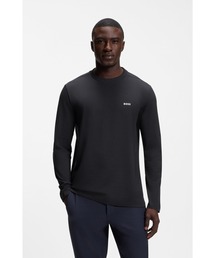 ストレッチコットン コントラストロゴ ロングスリーブ Tシャツ