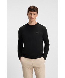ストレッチコットン コントラストロゴ ロングスリーブ Tシャツ