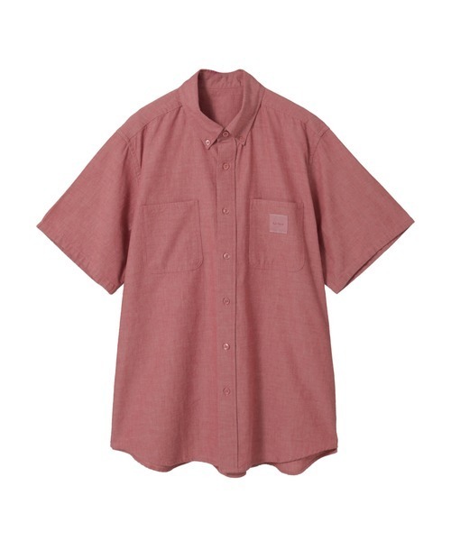 KARL HELMUT(カールヘルム)の「ワールドロゴプリントダンガリー半袖シャツ(シャツ/ブラウス・メンズ・ネイビー/カーキ/レッド・FREE)」の1枚目の写真