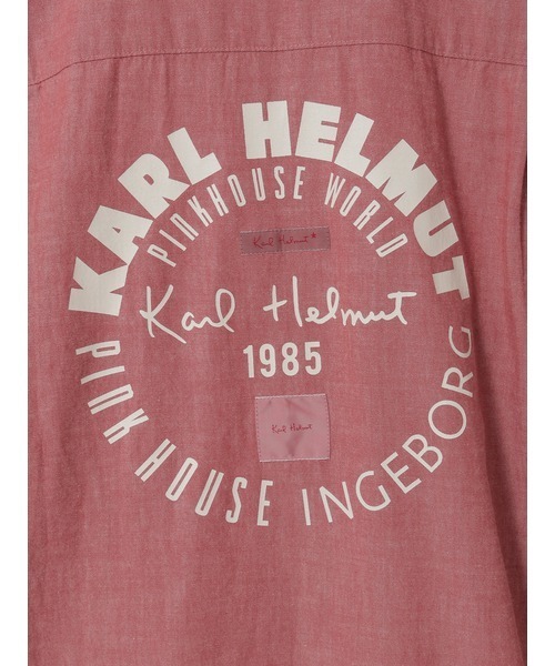 KARL HELMUT(カールヘルム)の「ワールドロゴプリントダンガリー半袖シャツ(シャツ/ブラウス・メンズ・ネイビー/カーキ/レッド・FREE)」の10枚目の写真