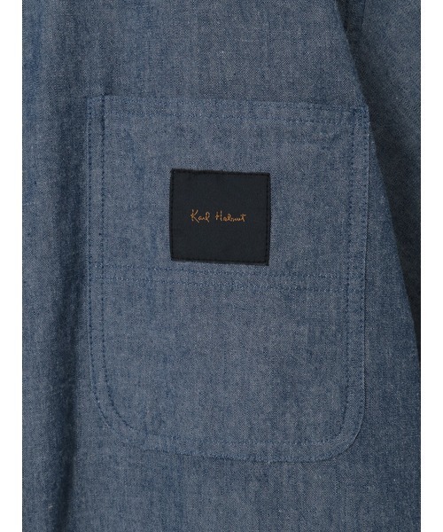 KARL HELMUT(カールヘルム)の「ワールドロゴプリントダンガリー半袖シャツ(シャツ/ブラウス・メンズ・ネイビー/カーキ/レッド・FREE)」の11枚目の写真