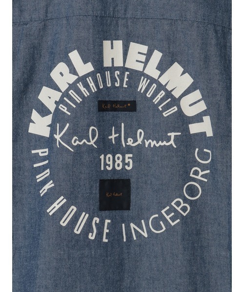 KARL HELMUT(カールヘルム)の「ワールドロゴプリントダンガリー半袖シャツ(シャツ/ブラウス・メンズ・ネイビー/カーキ/レッド・FREE)」の12枚目の写真