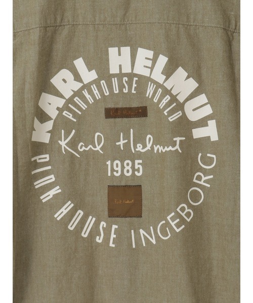 KARL HELMUT(カールヘルム)の「ワールドロゴプリントダンガリー半袖シャツ(シャツ/ブラウス・メンズ・ネイビー/カーキ/レッド・FREE)」の14枚目の写真