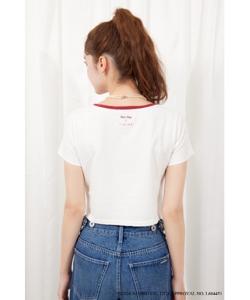 rienda(リエンダ)の「【HELLO KITTY】グリッターロゴミニTシャツ 夏服(Tシャツ/カットソー・レディース・ピンク/ホワイト/ブラック・FREE)」の9枚目の写真