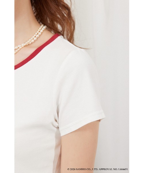 rienda(リエンダ)の「【HELLO KITTY】グリッターロゴミニTシャツ 夏服(Tシャツ/カットソー・レディース・ピンク/ホワイト/ブラック・FREE)」の12枚目の写真