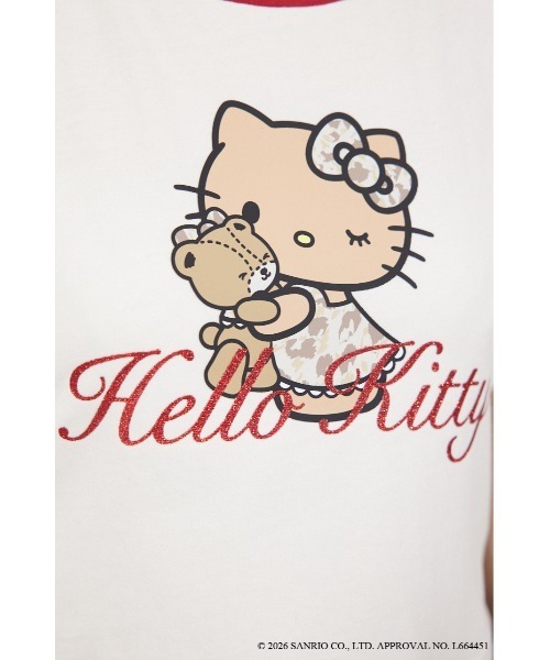 rienda(リエンダ)の「【HELLO KITTY】グリッターロゴミニTシャツ 夏服(Tシャツ/カットソー・レディース・ピンク/ホワイト/ブラック・FREE)」の13枚目の写真