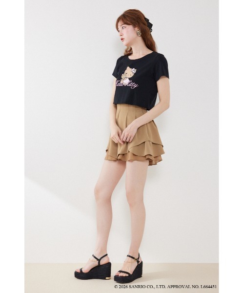 rienda(リエンダ)の「【HELLO KITTY】グリッターロゴミニTシャツ 夏服(Tシャツ/カットソー・レディース・ピンク/ホワイト/ブラック・FREE)」の16枚目の写真