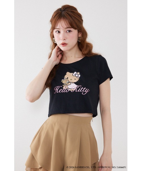 rienda(リエンダ)の「【HELLO KITTY】グリッターロゴミニTシャツ 夏服(Tシャツ/カットソー・レディース・ピンク/ホワイト/ブラック・FREE)」の17枚目の写真