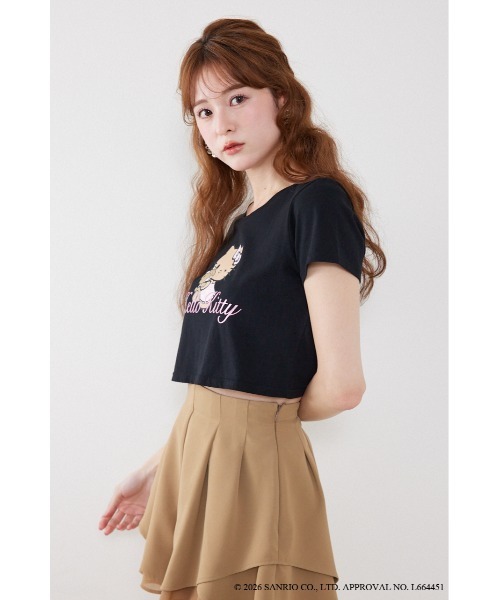 rienda(リエンダ)の「【HELLO KITTY】グリッターロゴミニTシャツ 夏服(Tシャツ/カットソー・レディース・ピンク/ホワイト/ブラック・FREE)」の18枚目の写真