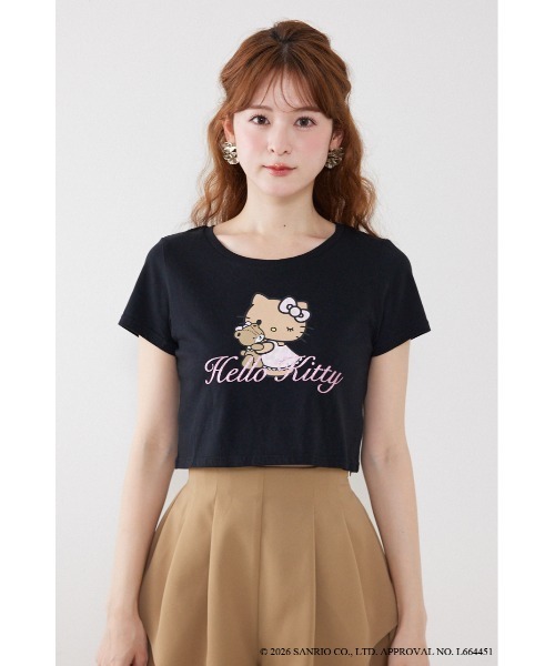 rienda(リエンダ)の「【HELLO KITTY】グリッターロゴミニTシャツ 夏服(Tシャツ/カットソー・レディース・ピンク/ホワイト/ブラック・FREE)」の20枚目の写真
