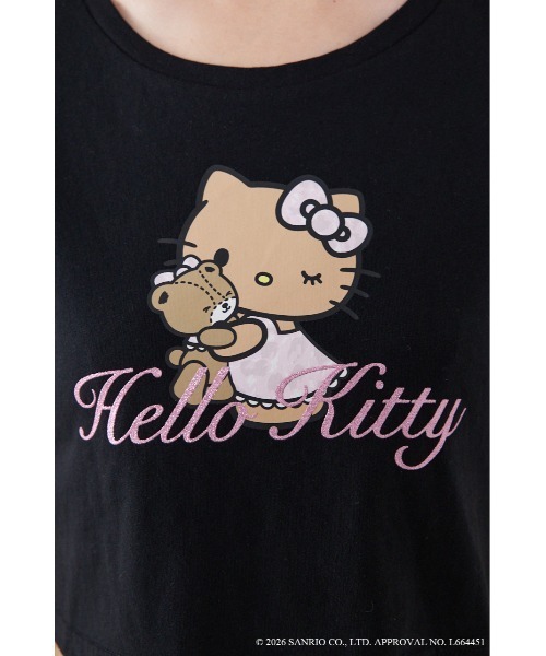 rienda(リエンダ)の「【HELLO KITTY】グリッターロゴミニTシャツ 夏服(Tシャツ/カットソー・レディース・ピンク/ホワイト/ブラック・FREE)」の21枚目の写真