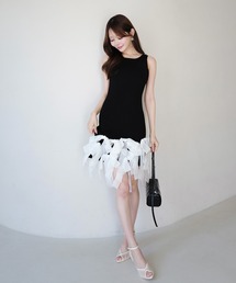 RIBBON HEM KNIT DRESS
