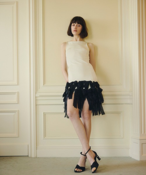 EIMY ISTOIRE(エイミーイストワール)の「RIBBON HEM KNIT DRESS(ワンピース・レディース・オフホワイト/ブラック・F)」の8枚目の写真