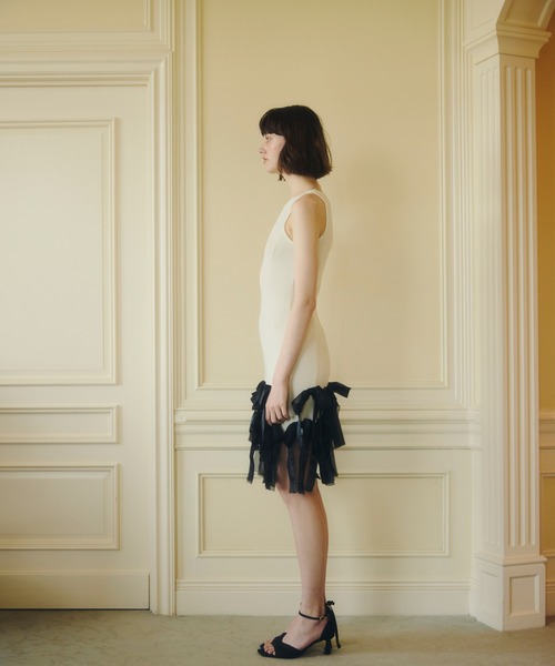 EIMY ISTOIRE(エイミーイストワール)の「RIBBON HEM KNIT DRESS(ワンピース・レディース・オフホワイト/ブラック・F)」の10枚目の写真