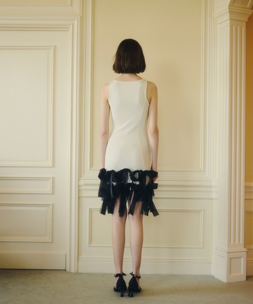 EIMY ISTOIRE(エイミーイストワール)の「RIBBON HEM KNIT DRESS(ワンピース・レディース・オフホワイト/ブラック・F)」の11枚目の写真