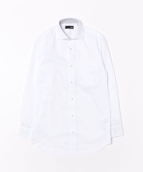 TAKA-Q（タカキュー）の「ワイシャツ メンズ ノンアイロン 綿混 カッタウェイ 長袖 ビジネス ドレス NEWスタンダードフィット（ビジネスシャツ・メンズ・ホワイト・首回り39cm-裄丈80cm/首回り39cm-裄丈84cm/首回り41cm-裄丈82cm/首回り41cm-裄丈86cm/首回り43cm-裄丈82cm/首回り43cm-裄丈86cm/首回り37cm-裄丈80cm/首回り45cm-裄丈86cm）」の3枚目の写真