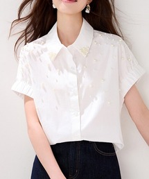 パール刺繍半袖シャツ