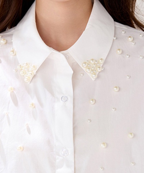ONEP STAR(ワンピスター)の「パール刺繍半袖シャツ(シャツ/ブラウス・レディース・ホワイト・X-LARGE/LARGE/MEDIUM)」の10枚目の写真