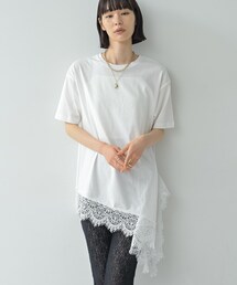 GALLEST | 裾レースアシメカットソー(Tシャツ/カットソー)