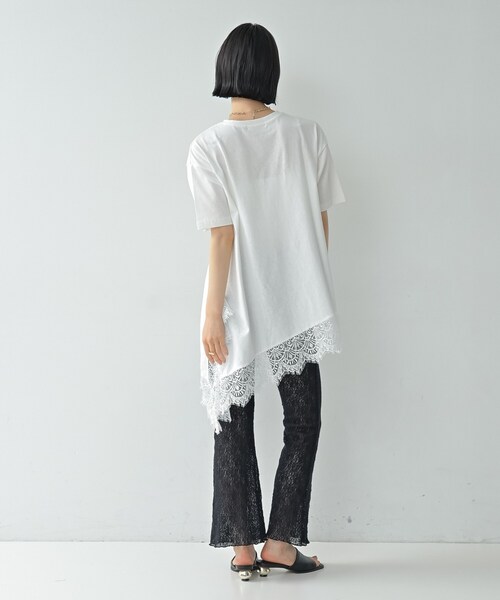 GALLEST（ギャレスト）の「裾レースアシメカットソー（Tシャツ/カットソー・レディース・ブラック/ネイビー/オフホワイト・38）」の14枚目の写真