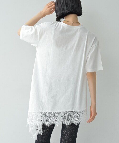 GALLEST（ギャレスト）の「裾レースアシメカットソー（Tシャツ/カットソー・レディース・ブラック/ネイビー/オフホワイト・38）」の18枚目の写真