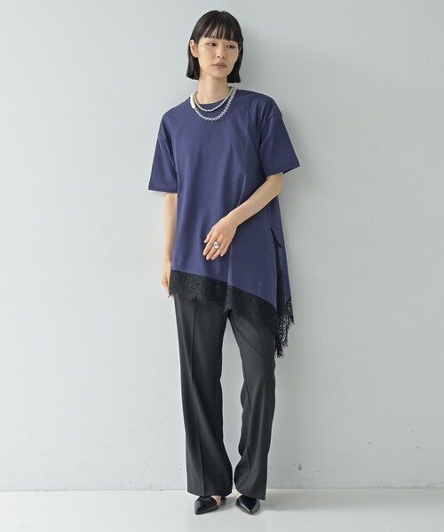 GALLEST（ギャレスト）の「裾レースアシメカットソー（Tシャツ/カットソー・レディース・ブラック/ネイビー/オフホワイト・38）」の21枚目の写真