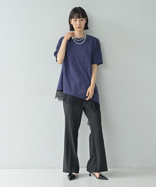 GALLEST（ギャレスト）の「裾レースアシメカットソー（Tシャツ/カットソー・レディース・ブラック/ネイビー/オフホワイト・38）」の22枚目の写真
