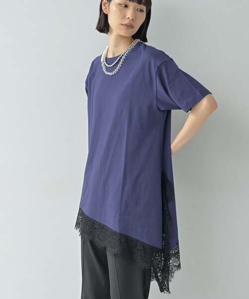 GALLEST（ギャレスト）の「裾レースアシメカットソー（Tシャツ/カットソー・レディース・ブラック/ネイビー/オフホワイト・38）」の17枚目の写真