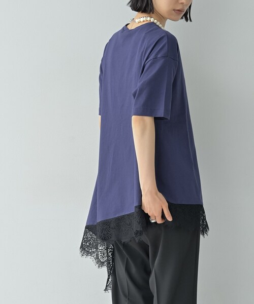 GALLEST（ギャレスト）の「裾レースアシメカットソー（Tシャツ/カットソー・レディース・ブラック/ネイビー/オフホワイト・38）」の15枚目の写真